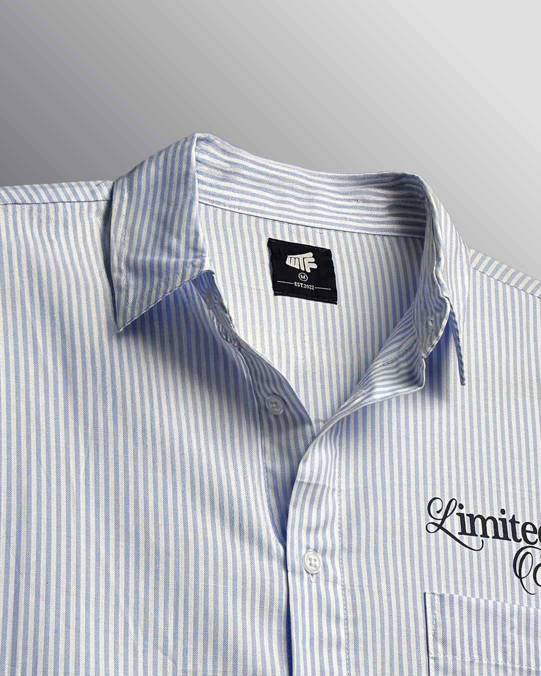 Twenties Blue and White Full Sleeves Striped Shirt