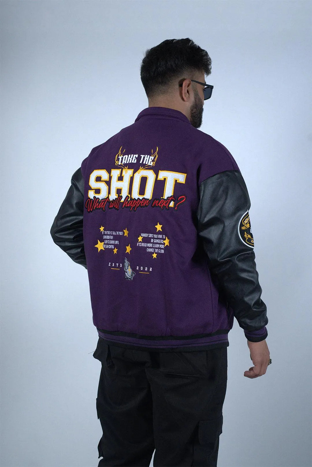 Take the Shot Purple Varsity Jacket