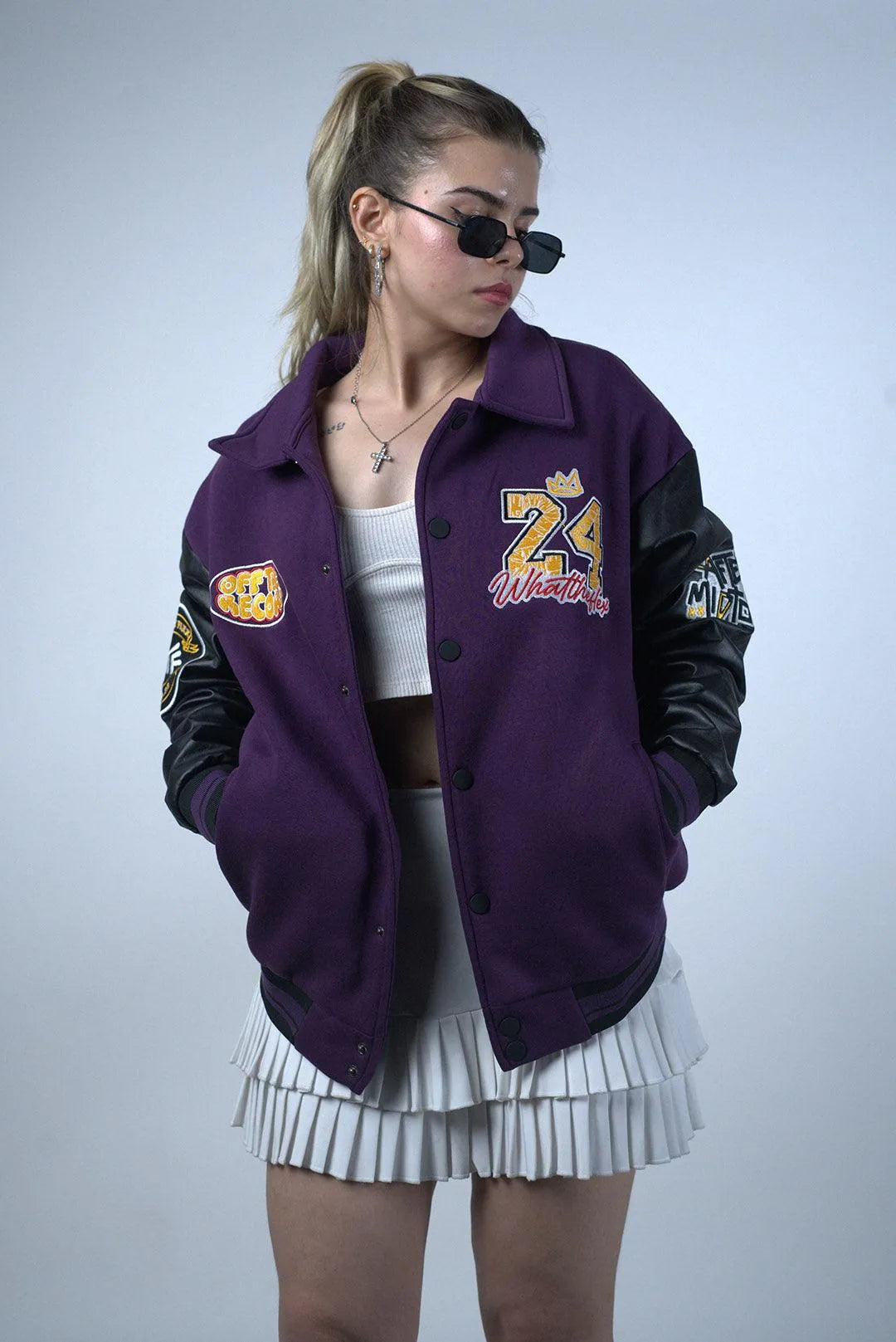 Take the Shot Purple Varsity Jacket