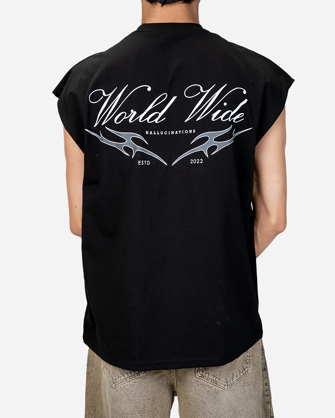 Worldwide Black Cotton Vest