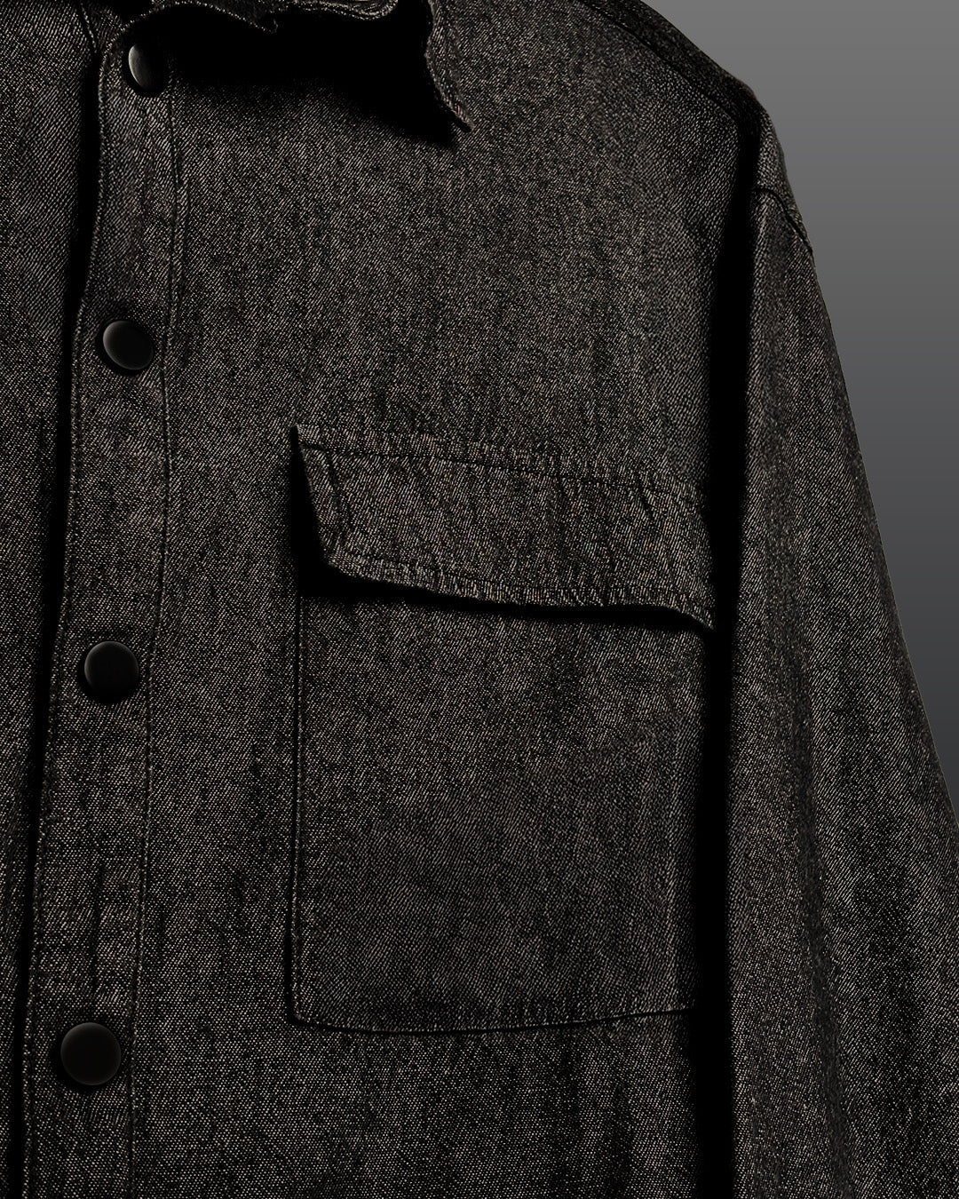 Vintage Black Long Sleeve Denim Shirt