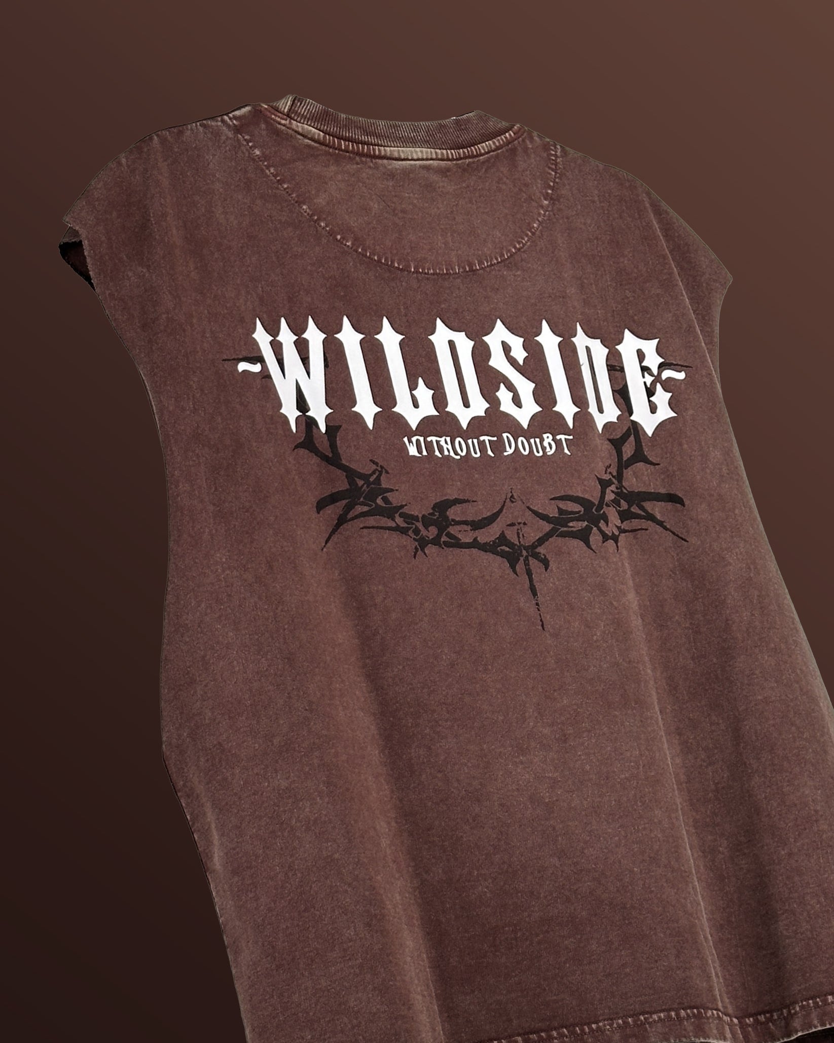 Wildside Brown Acid Wash Vest