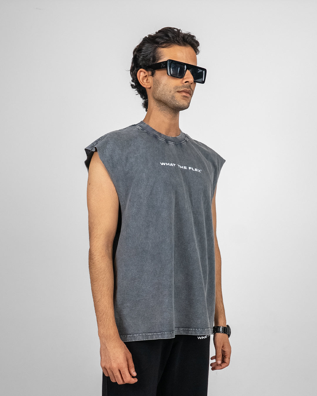 Mutation Grey Acid Wash Vest