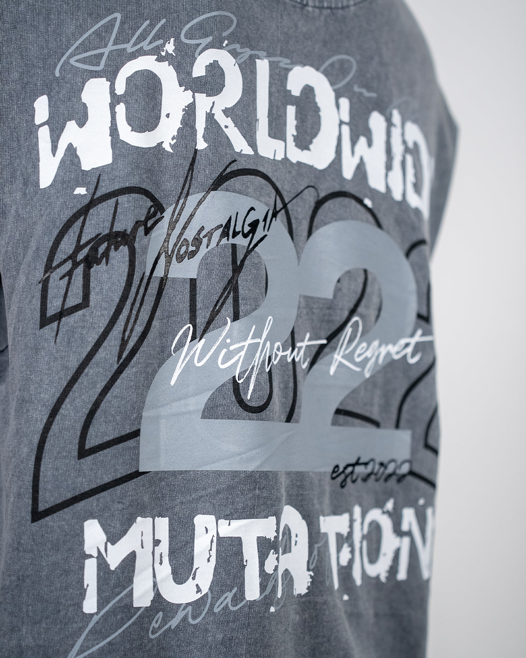 Mutation Grey Acid Wash Vest