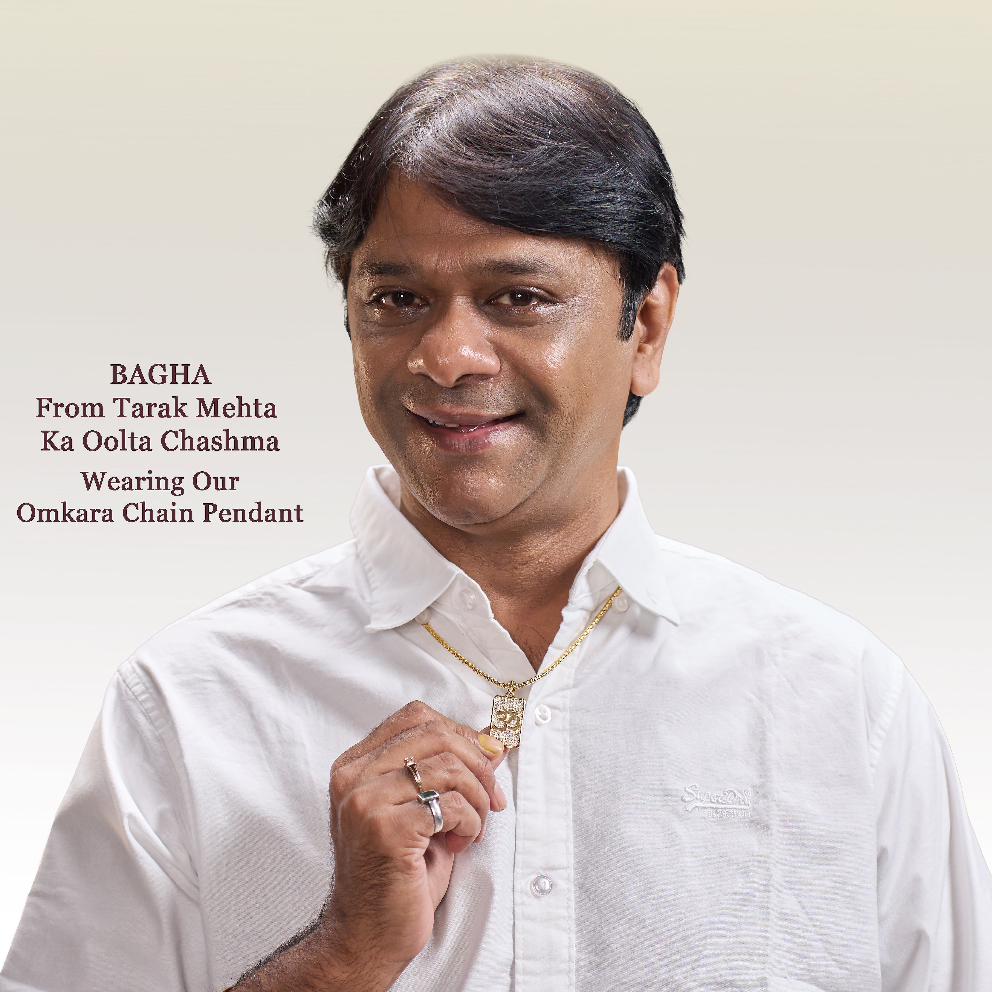 Omkara Diamond studded Gold Pendant with Chain