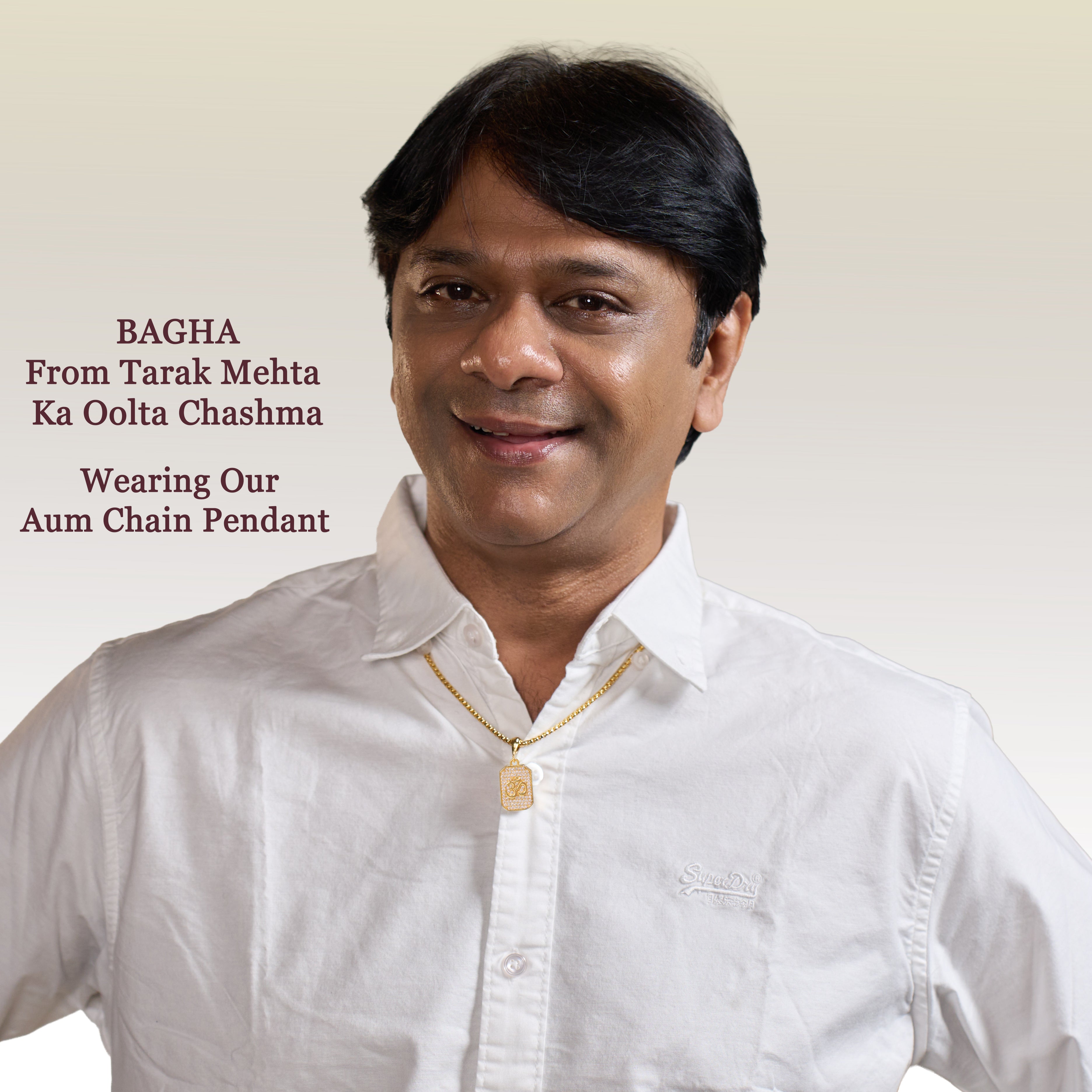 Premium Aum Diamond Pendant and chain with Gold Plated