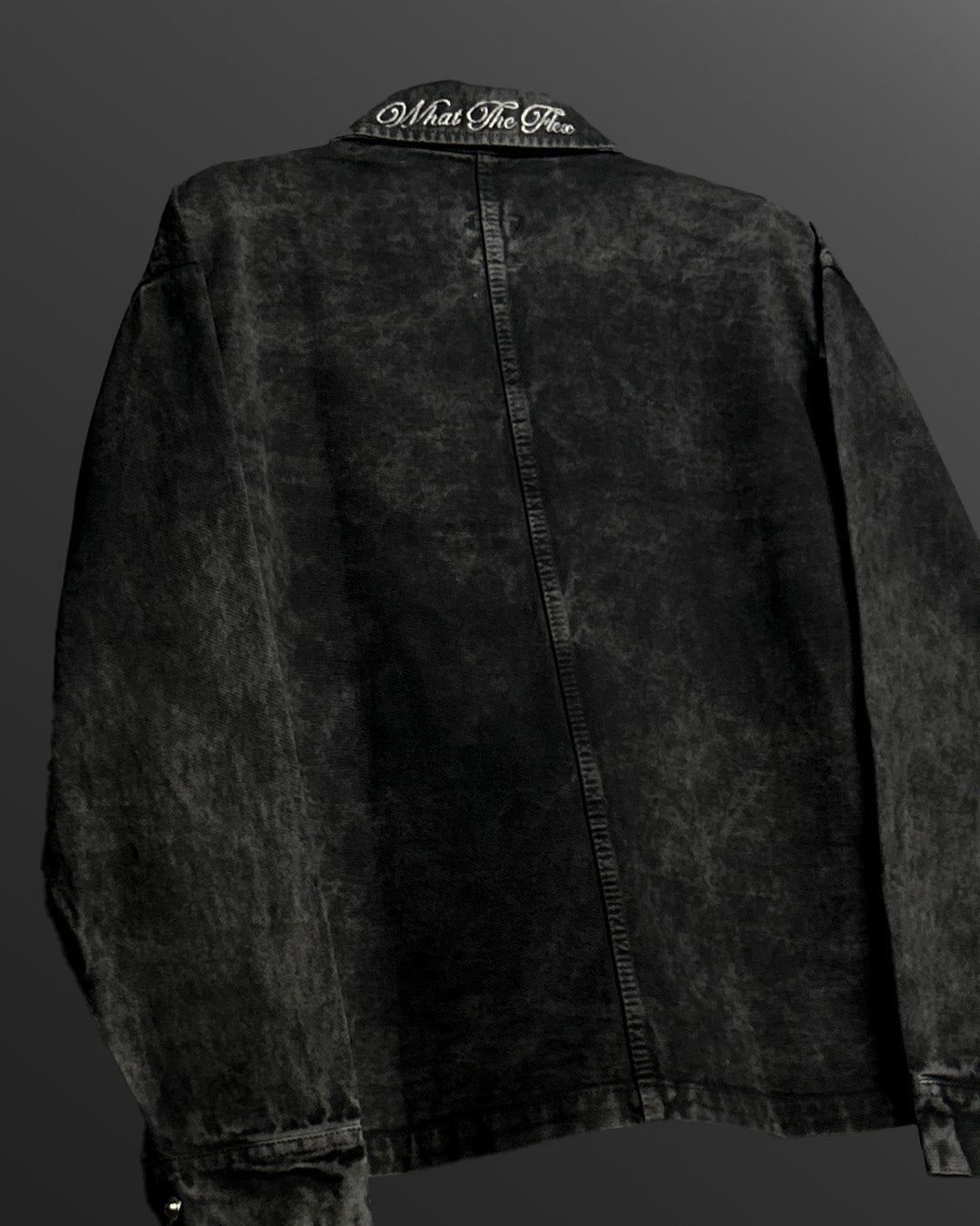 Black Long Sleeve Stitched Denim Overshirt
