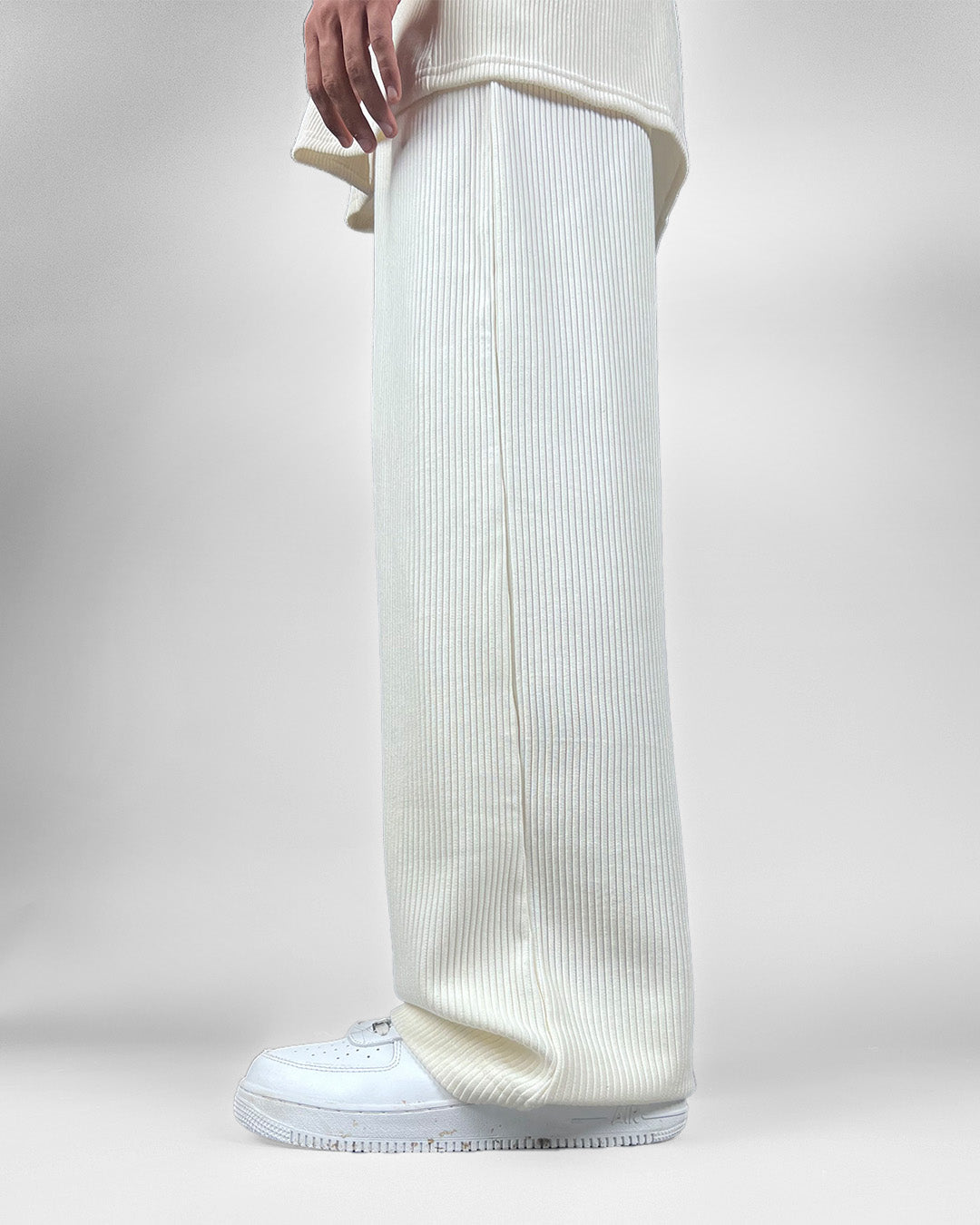 Cream Ribbed Pants