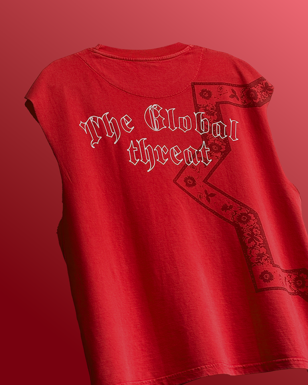 Global Threat Red Acid Wash Vest