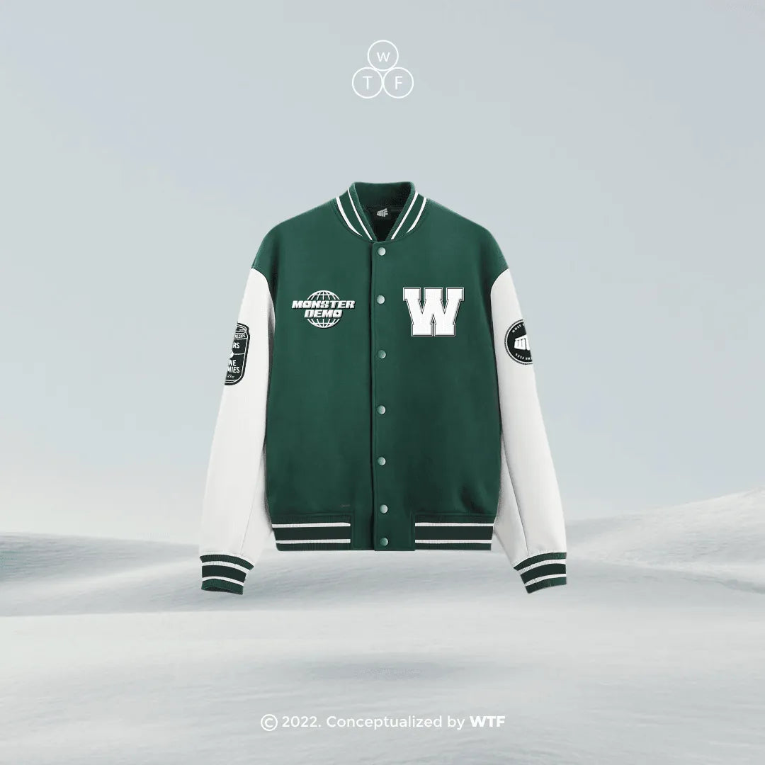 Aesthetic Awareness Green Varsity Jacket