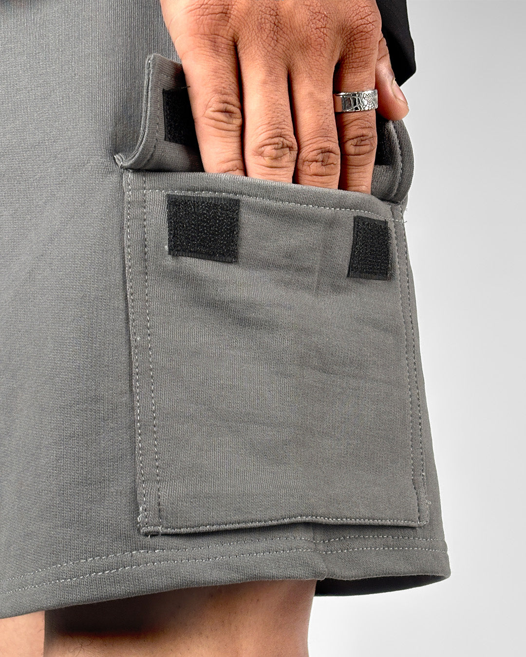 Dropzone Grey Cotton Shorts