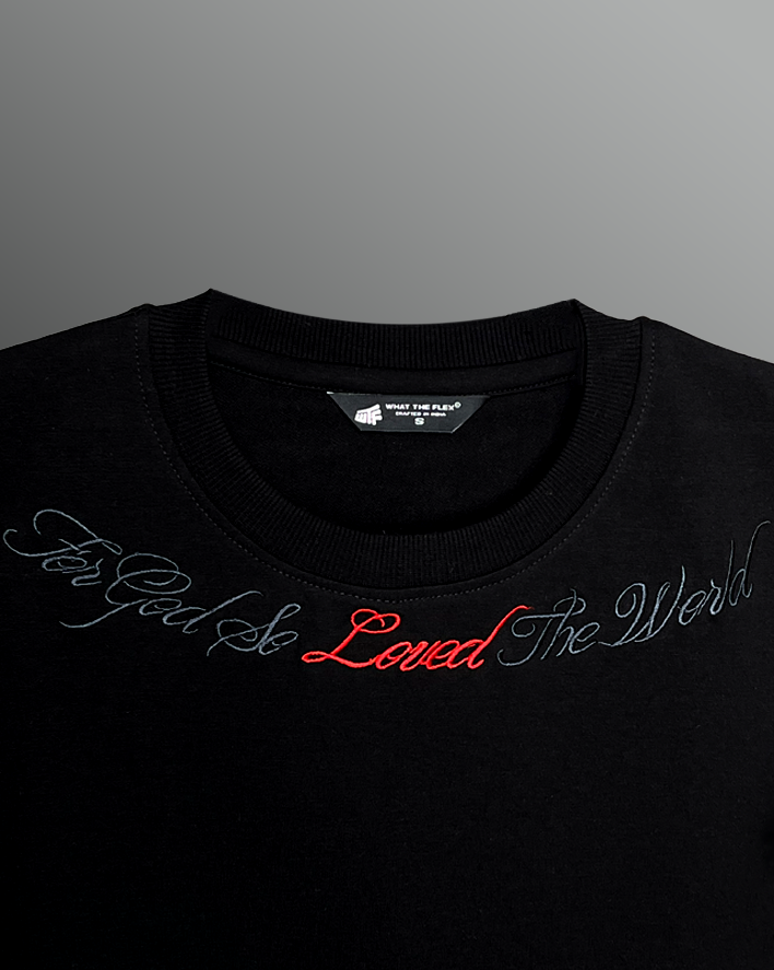 Lost Scriptures Black Embroidery T-Shirt