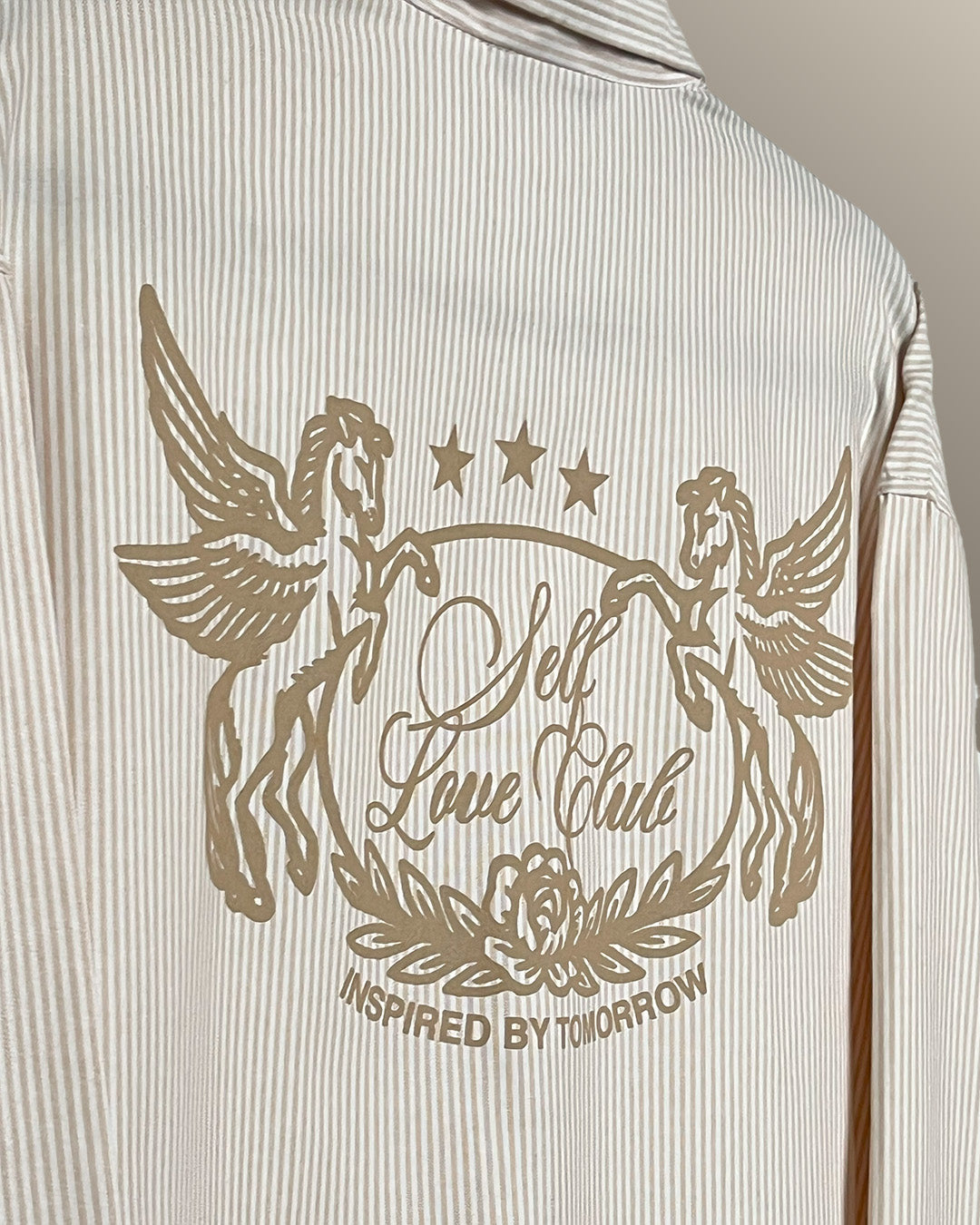 Self Love Club Yellow & White Full Sleeves Striped Shirt