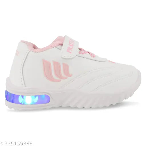 Kids Led Shoes Casual Led Velcro Shoes Light weight Shoes Outdoor Sports Shoes for Little Tiny Kid T101Pink