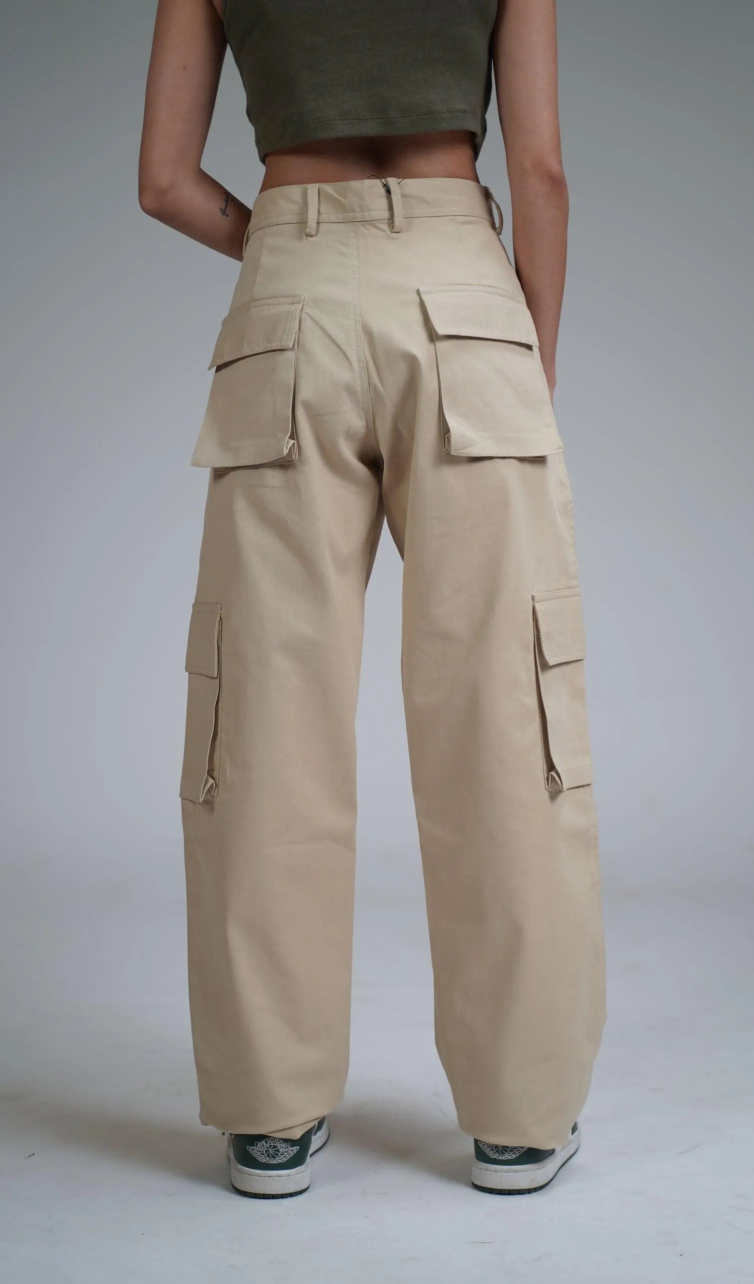 Solid Beige Unisex Cargo