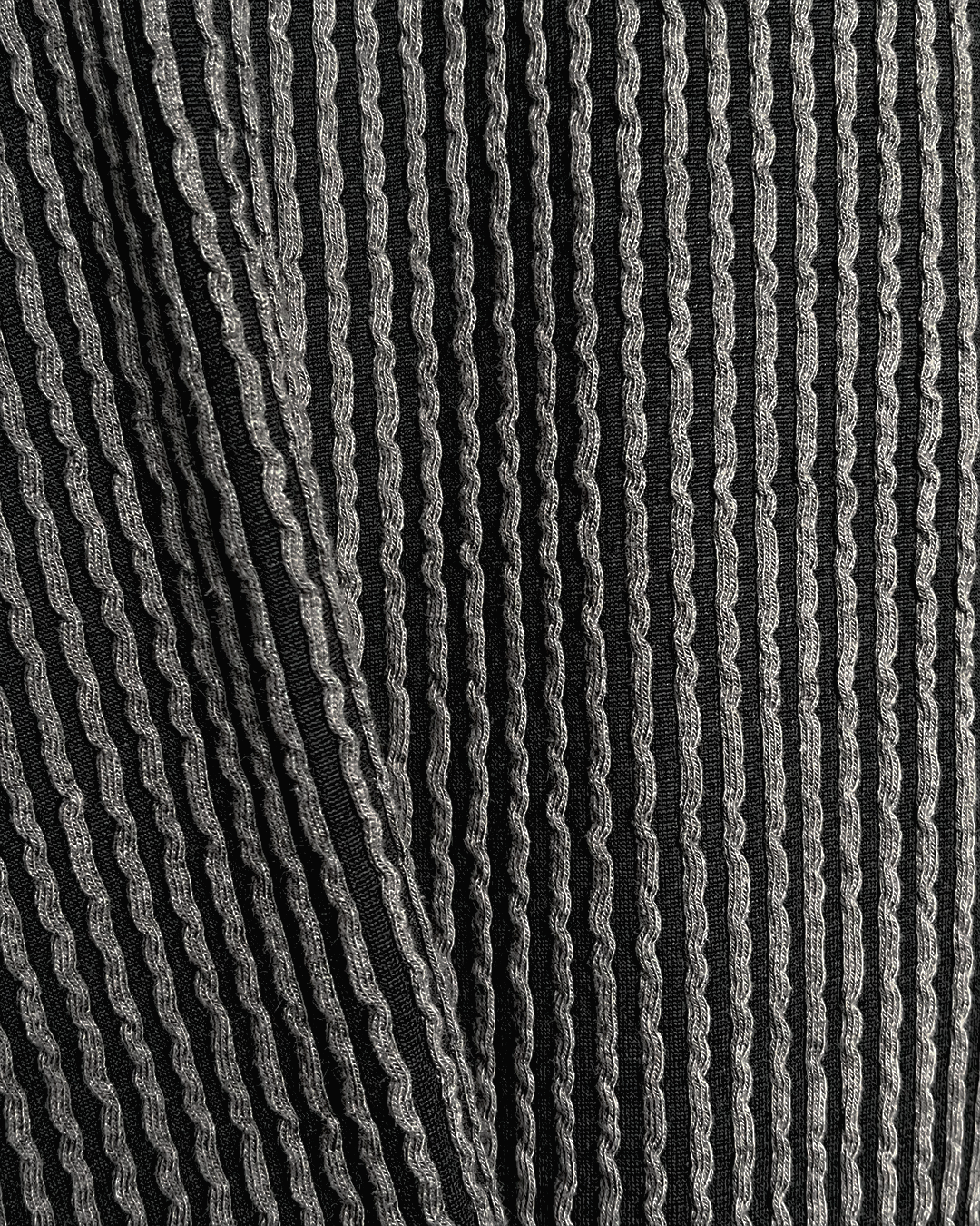 Black Wave Polo T-Shirt with Zip