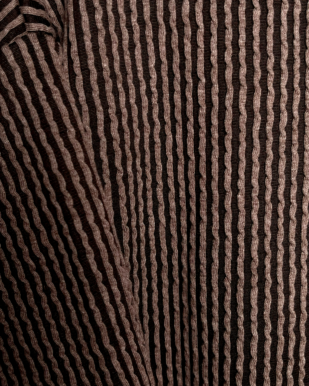 Brown Wave Polo T-Shirt with Zip