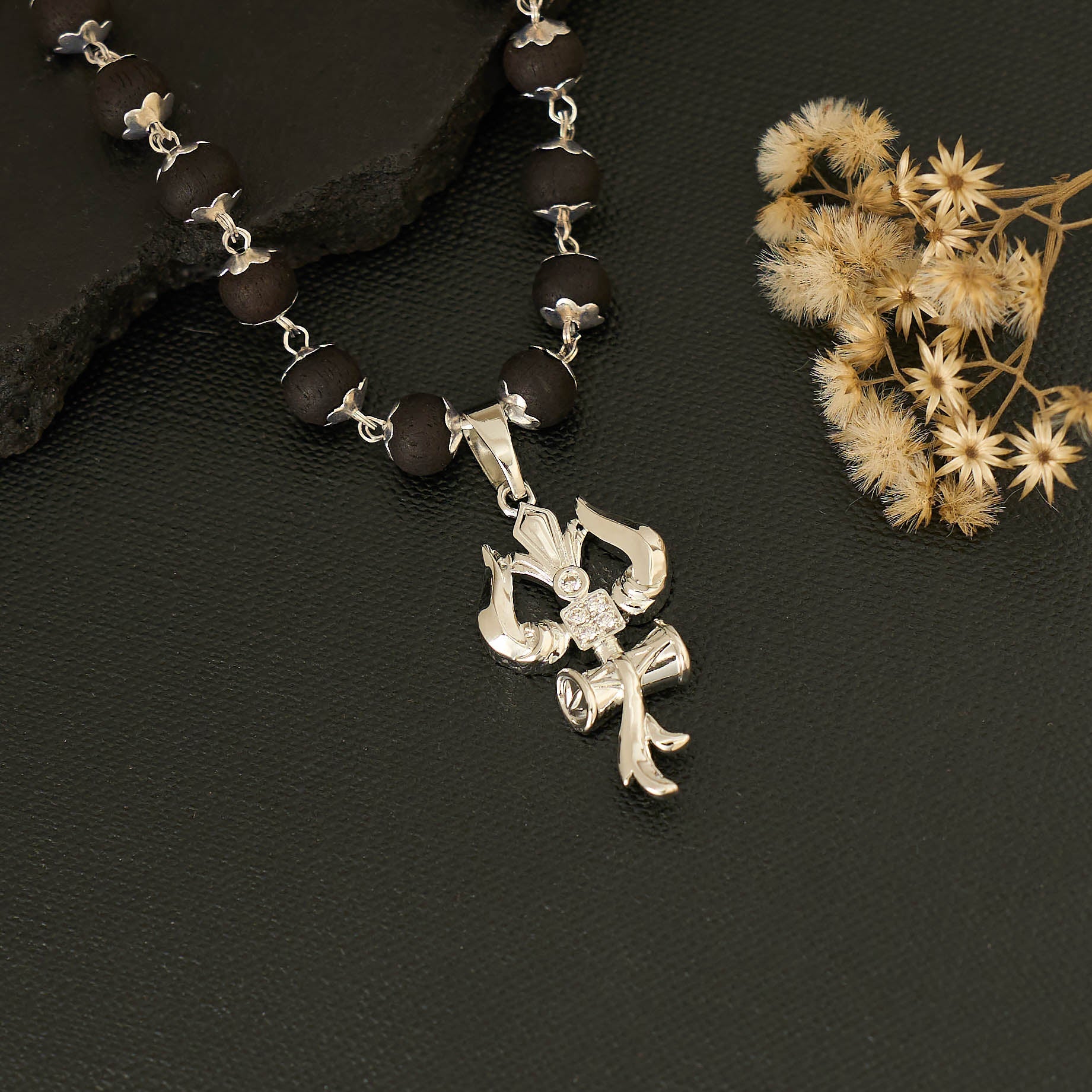 Original Karungali Malai and Trishul Pendant 2X Powerfull